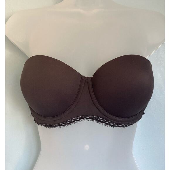 Calvin Klein Push Up Strapless Bra 34B Dark Gray - Picture 1 of 9